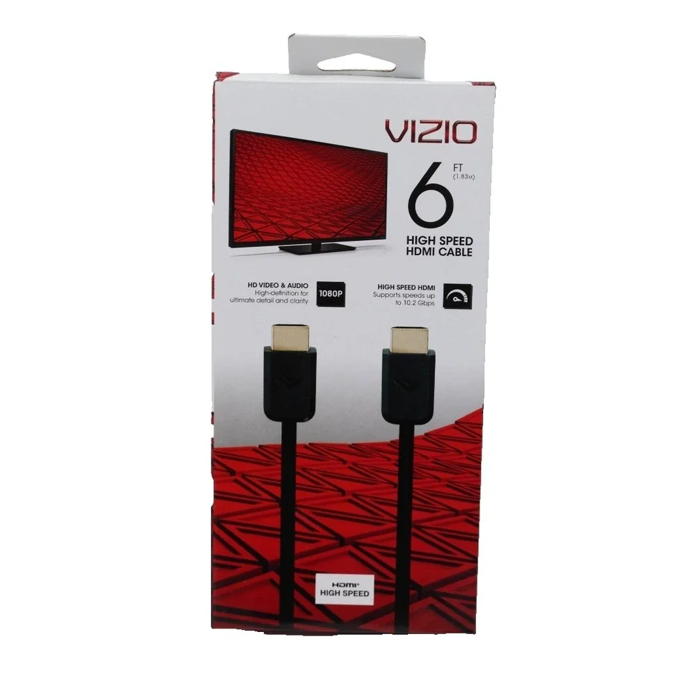 VIZIO 6FT High Speed HDMI Cable | 1080p 3D | 24K Gold Connectors | TXCH6E-C1
